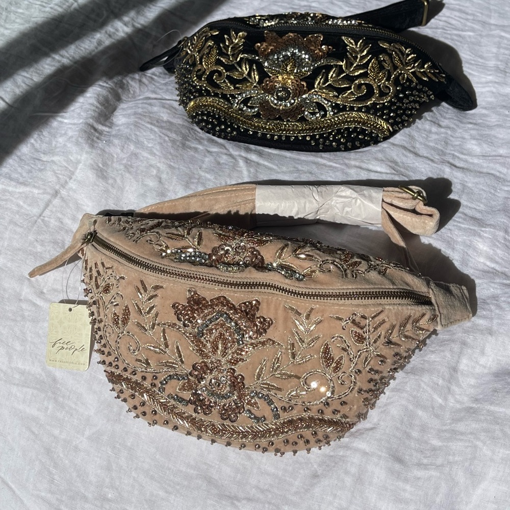 SOLD Free People NWT Embellished Beaded Wren Sling Bag Fanny Pack Handbag Purse